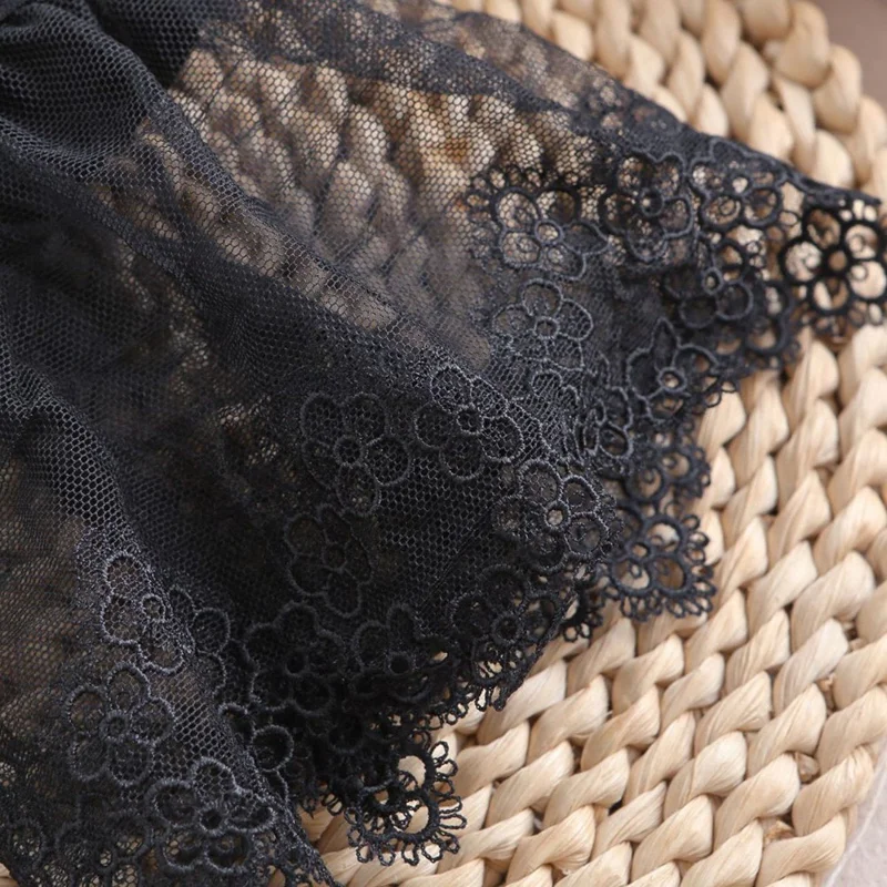 2Pcs / Set Detachable Lace Cuffs Removable Fake Sleeves Shirt Extenders Decorative Accessories - Black