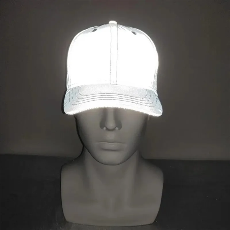 Glow In The Dark Baseball Cap Street Dance Hip Hop Night Visibility Reflective Peaked Hat