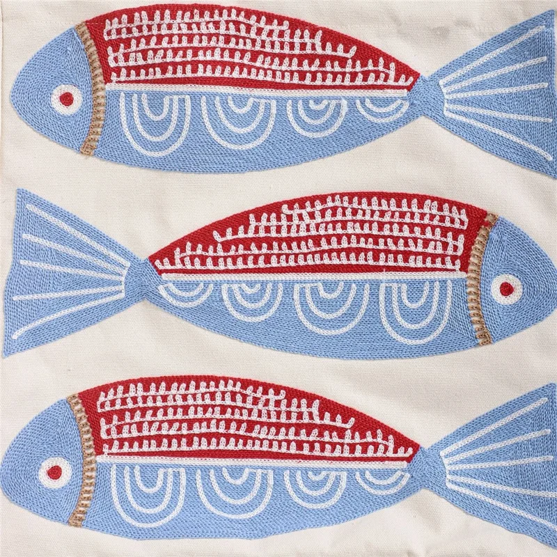 Sommer-Ozean-Canvas-Tasche mit Stickerei, Umhängetasche, tropische Strandhandtasche - Kokosnuss