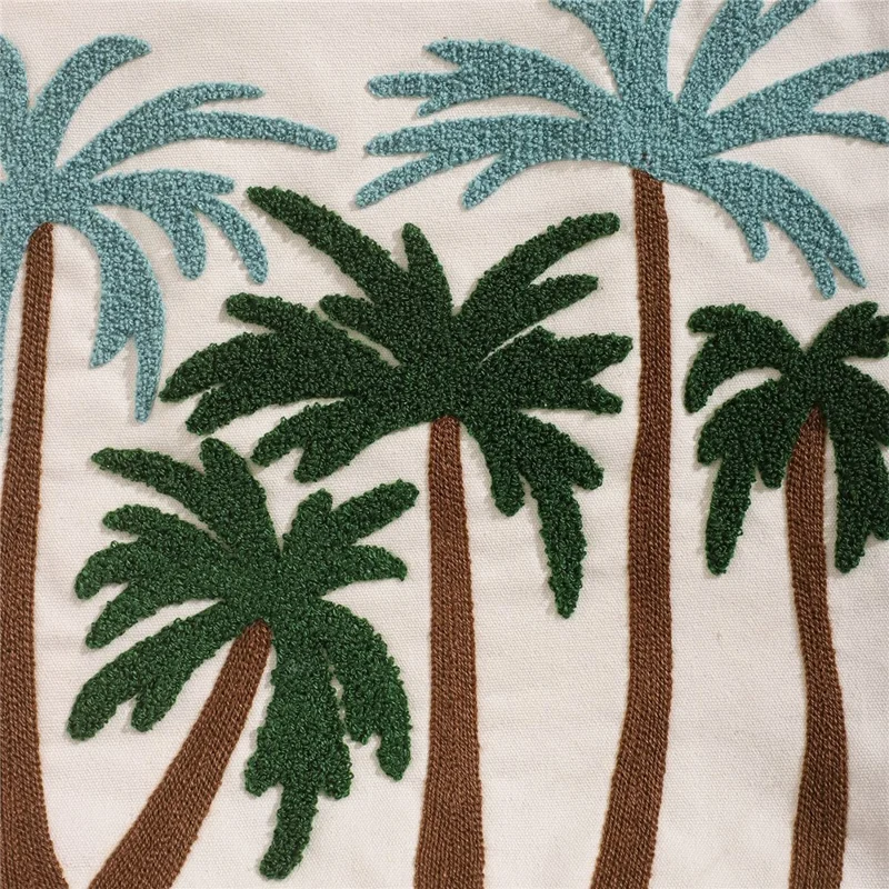 Sommer-Ozean-Canvas-Tasche mit Stickerei, Umhängetasche, tropische Strandhandtasche - Kokosnuss