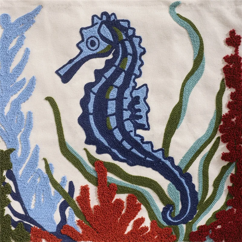 Sommer-Ozean-Canvas-Tasche mit Stickerei, Umhängetasche, tropische Strandhandtasche - Kokosnuss