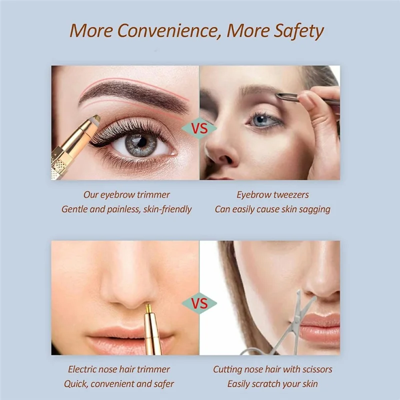 4 in 1 Electric Eyebrow Trimmer Hair Remover for Women Lipstick Design Epilator Depilatory Device