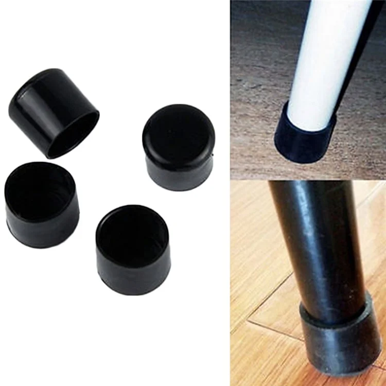 40Pcs 6mm Round Scratch Resistant PVC Furniture Leg Covers Non-Slip Chair Leg End Cap Cover Table Feet Cap Floor Protector Pads - Black