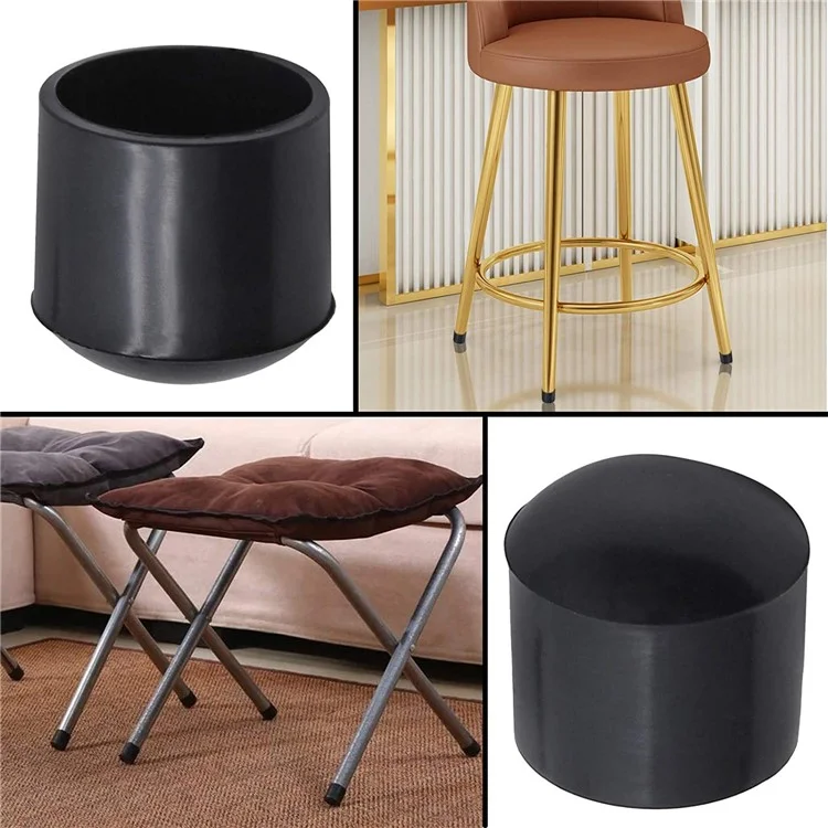 40Pcs 6mm Round Scratch Resistant PVC Furniture Leg Covers Non-Slip Chair Leg End Cap Cover Table Feet Cap Floor Protector Pads - Black