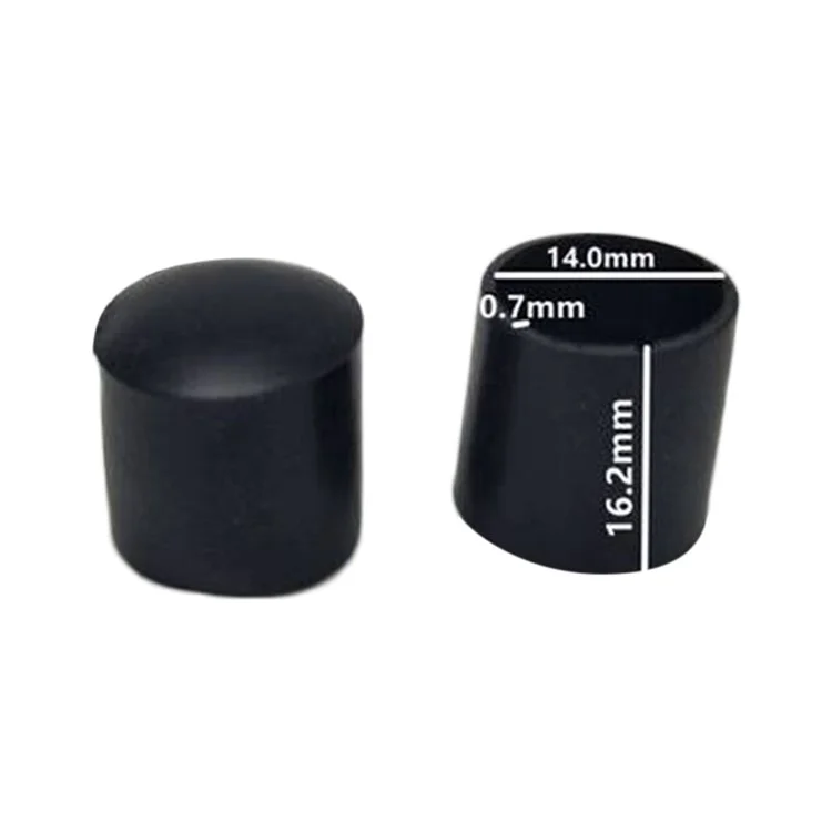 40Pcs 14mm Round Non-Slip Floor Protector Pads PVC Furniture Leg Covers End Cap Cover for Table / Chair - Black