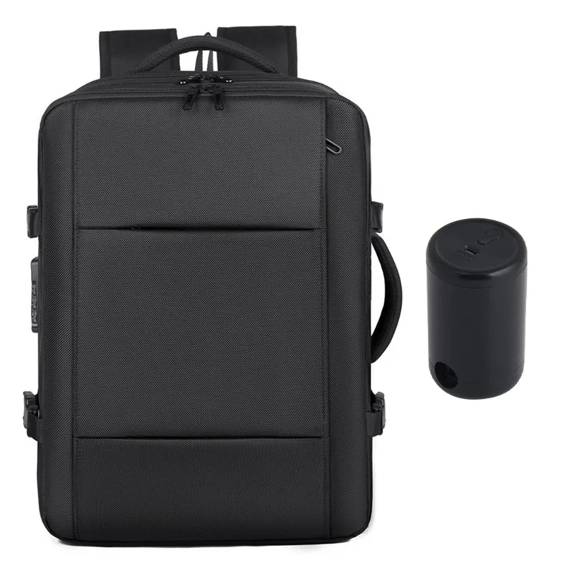 Vakuumkompressions-Rucksack mit TSA-Schloss, wasserdichter Oxford-Tuch-Reise- und Laptop-Shoulderbag mit Luftpumpe - K03