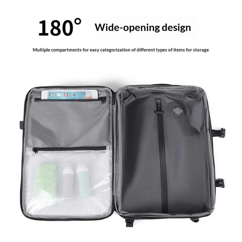 Vakuumkompressions-Rucksack mit TSA-Schloss, wasserdichter Oxford-Tuch-Reise- und Laptop-Shoulderbag mit Luftpumpe - K03