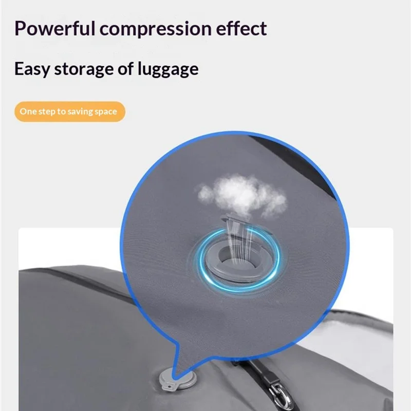 Vakuumkompressions-Rucksack mit TSA-Schloss, wasserdichter Oxford-Tuch-Reise- und Laptop-Shoulderbag mit Luftpumpe - K03