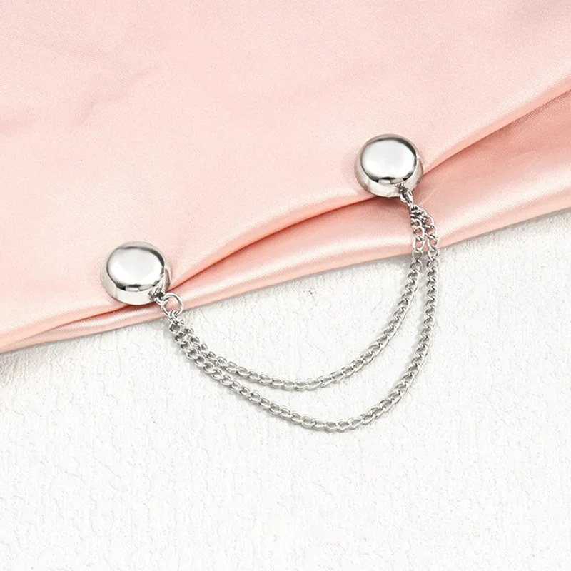 2 PCS Magnetic Trouser Hem Clips Anti Drag Strong Magnet Pants Shortener No Sew Adjustable Cuffs - Silver