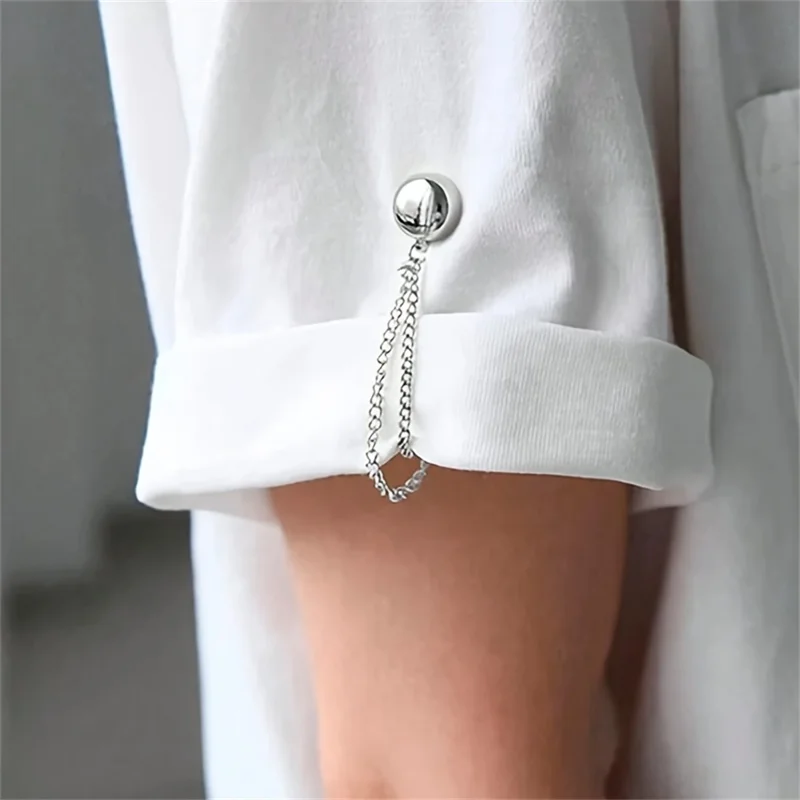 2 PCS Magnetic Trouser Hem Clips Anti Drag Strong Magnet Pants Shortener No Sew Adjustable Cuffs - Silver