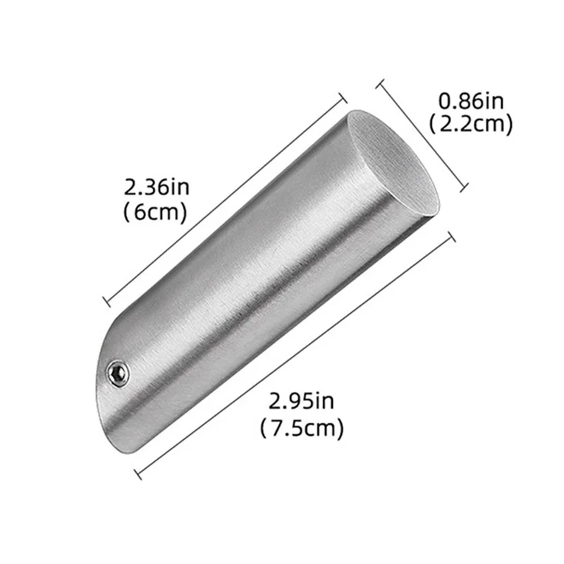 Patère murale en acier inoxydable, crochet simple, porte-serviettes de salle de bains, porte-manteau - Argent