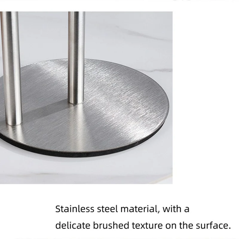 Support pour rouleau de papier de cuisine en acier inoxydable, support de rangement de mouchoirs sur bureau pour essuie-tout - Noir