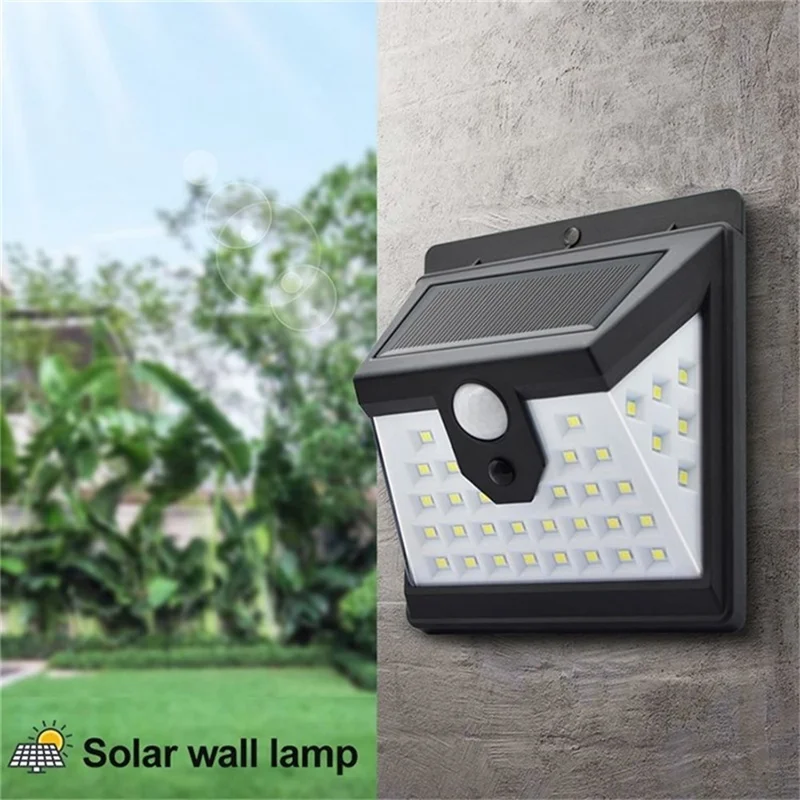 40-LED Solar Powered Motion Sensor Wall Light IP65 Waterproof Outdoor Garden Yard Lamp