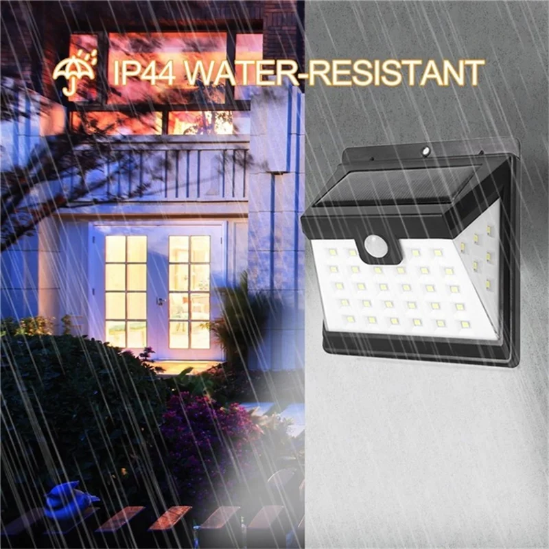 40-LED Solar Powered Motion Sensor Wall Light IP65 Waterproof Outdoor Garden Yard Lamp