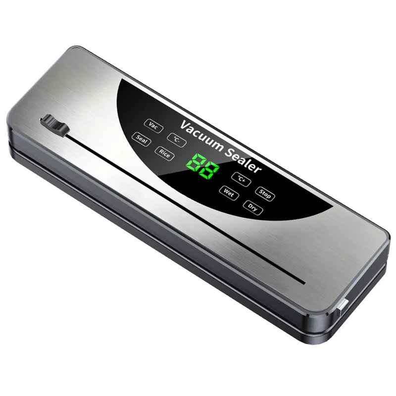 811 Dry / Wet Dual Use Electric Vacuum Sealer Temperature Control Food Packing Machine with 10 Vacuum Bags - EU Plug