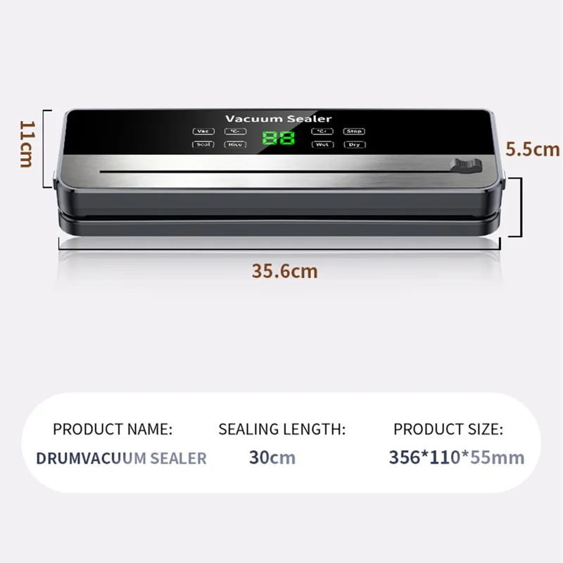 817 Кухонный вакуумный упаковщик с встроенным подвижным ножом, автоматический упаковщик для продуктов с 10 вакуумными пакетами — вилка стандарта ЕС