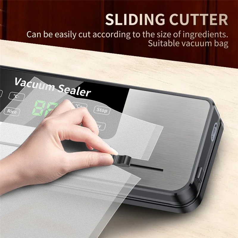 819 Вакуумный упаковочный аппарат с регулировкой температуры, УФ-стерилизацией, комплект из 10 пакетов для вакуумной упаковки - ЕС вилка