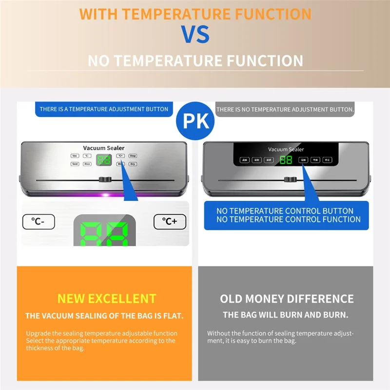 818 Многофункциональный вакуумный упаковщик, машина для упаковки продуктов, сухое и влажное использование, запечатывающее устройство с 10 вакуумными пакетами - штекер ЕС