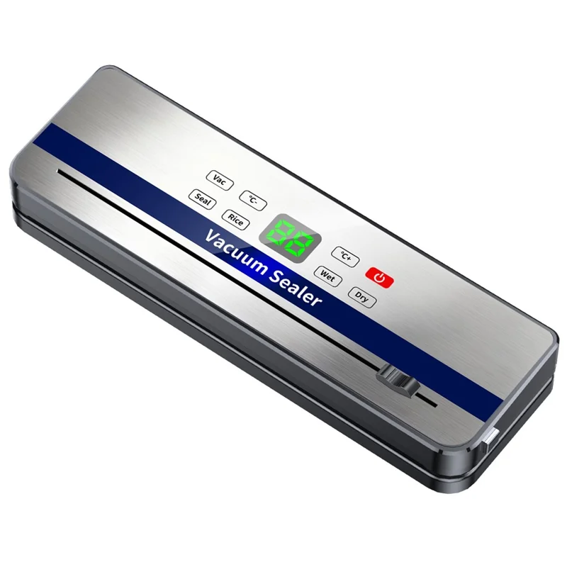 829 Rechargeable Vacuum Sealer Portable Food Sealer Kitchen Preservation Device with 10 Textured Bags (English Version) - Dark Grey