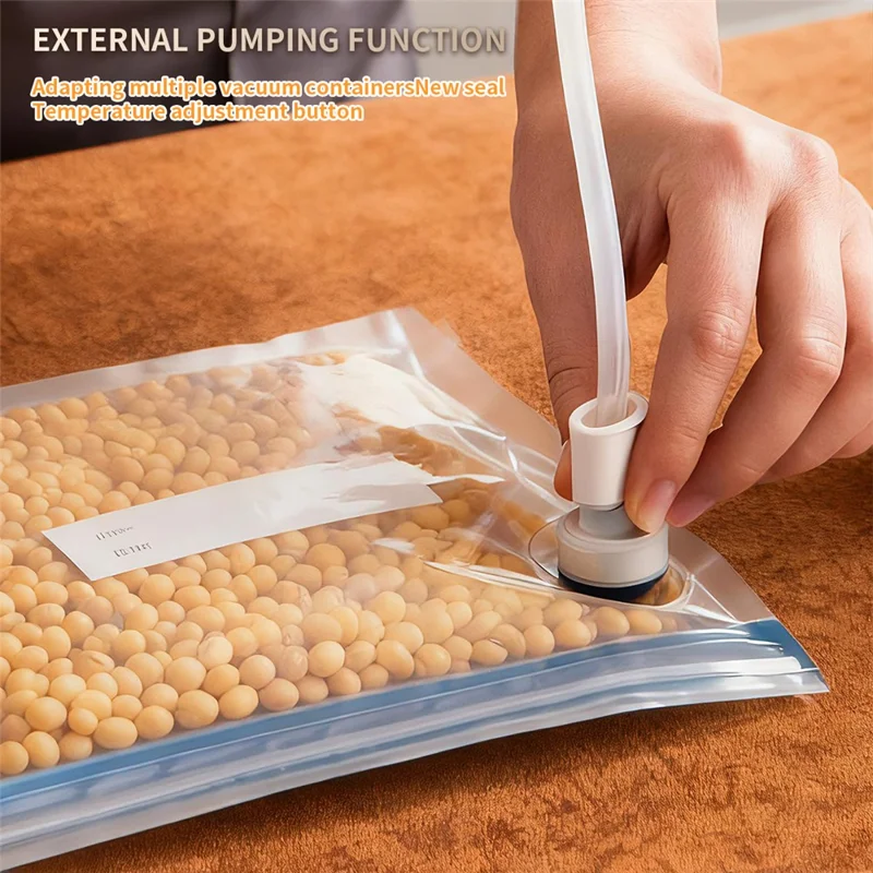 829 Rechargeable Vacuum Sealer Portable Food Sealer Kitchen Preservation Device with 10 Textured Bags (English Version) - Dark Grey