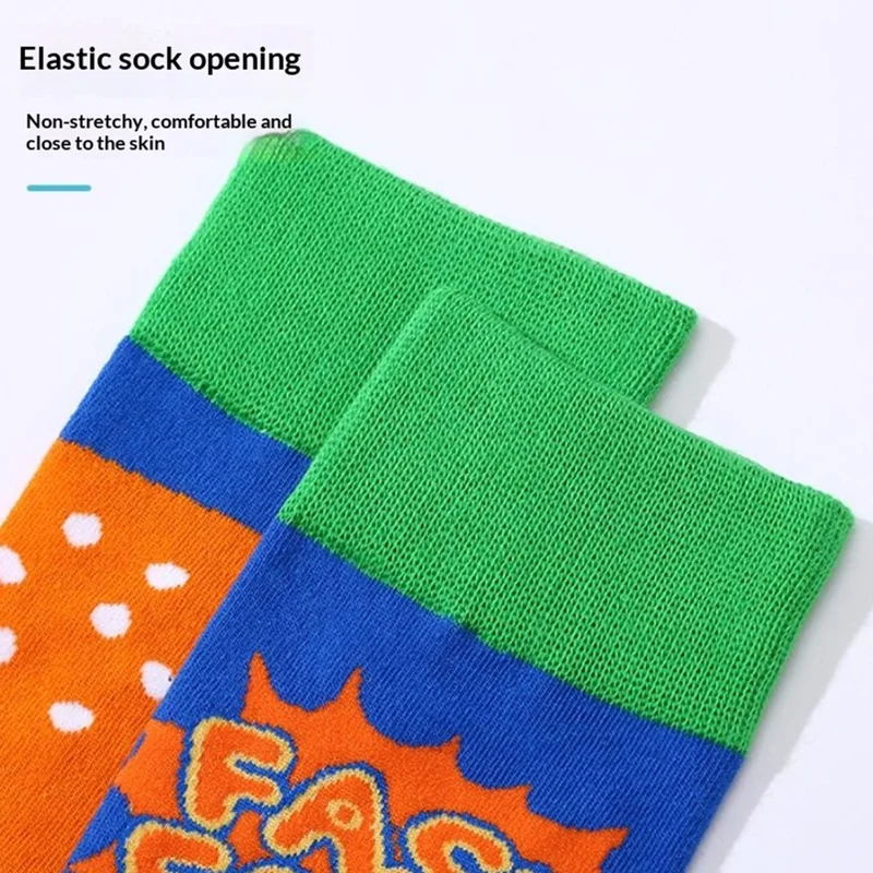 Funny Hamburger  /  Beer Pattern Crew Socks Cotton Blend Elastic Mild Calf Socks for Autumn Winter - 1117