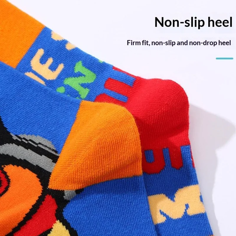 Funny Hamburger  /  Beer Pattern Crew Socks Cotton Blend Elastic Mild Calf Socks for Autumn Winter - 1117