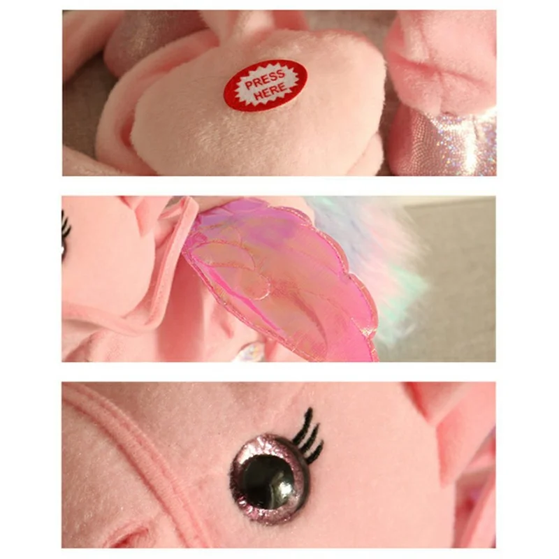 Электрический ходячий единорог детская подарочная поющая игрушка-плюшевый конь с пультом дистанционного управления - розовый