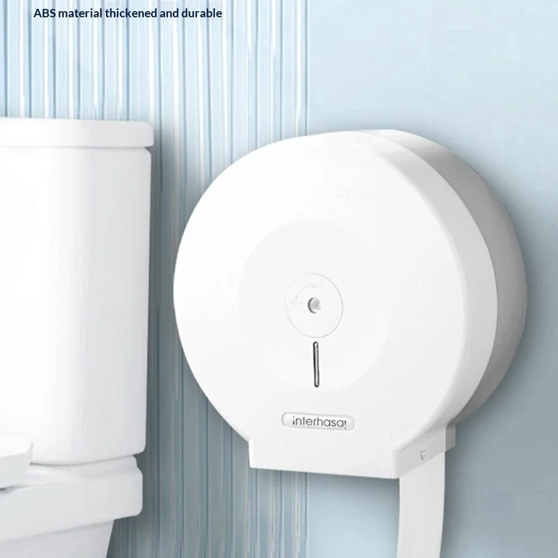 INTERHASA! E51018 Portarrollos de Papel Higiénico Impermeable para Montaje en Pared, Soporte para Rollo Jumbo - Blanco