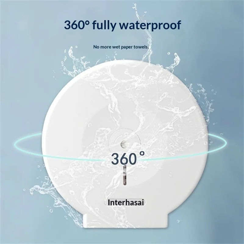 INTERHASA! E51018 Portarrollos de Papel Higiénico Impermeable para Montaje en Pared, Soporte para Rollo Jumbo - Blanco