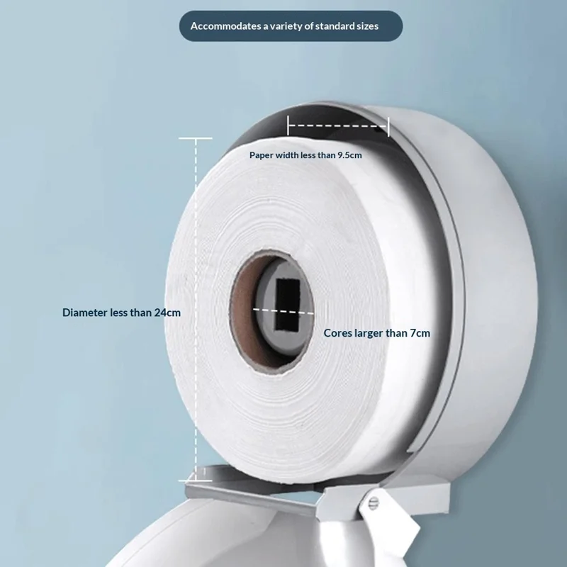 INTERHASA! E51018 Portarrollos de Papel Higiénico Impermeable para Montaje en Pared, Soporte para Rollo Jumbo - Blanco