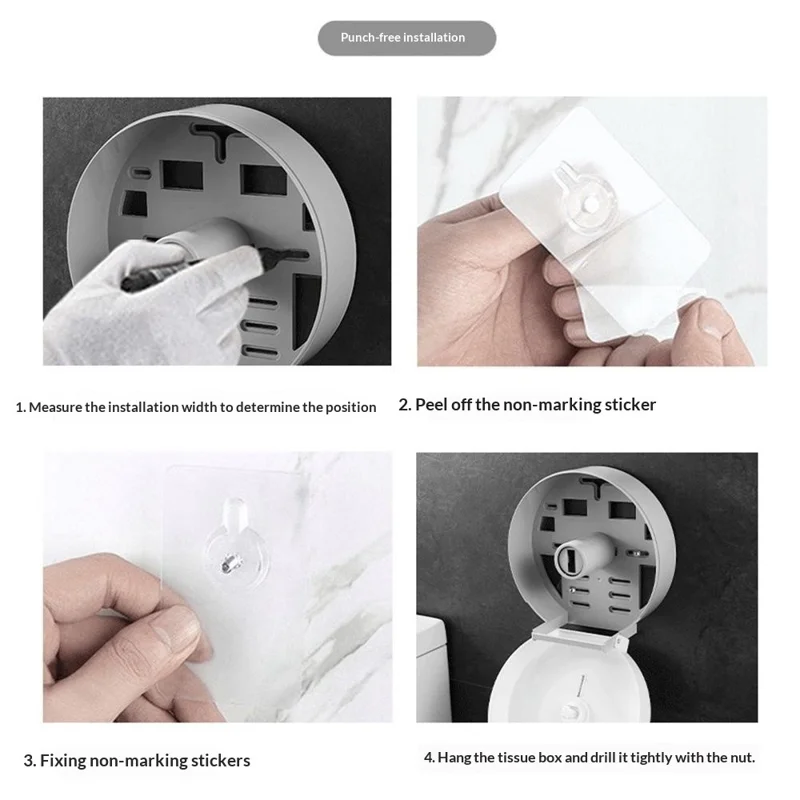 INTERHASA! E51018 Portarrollos de Papel Higiénico Impermeable para Montaje en Pared, Soporte para Rollo Jumbo - Blanco