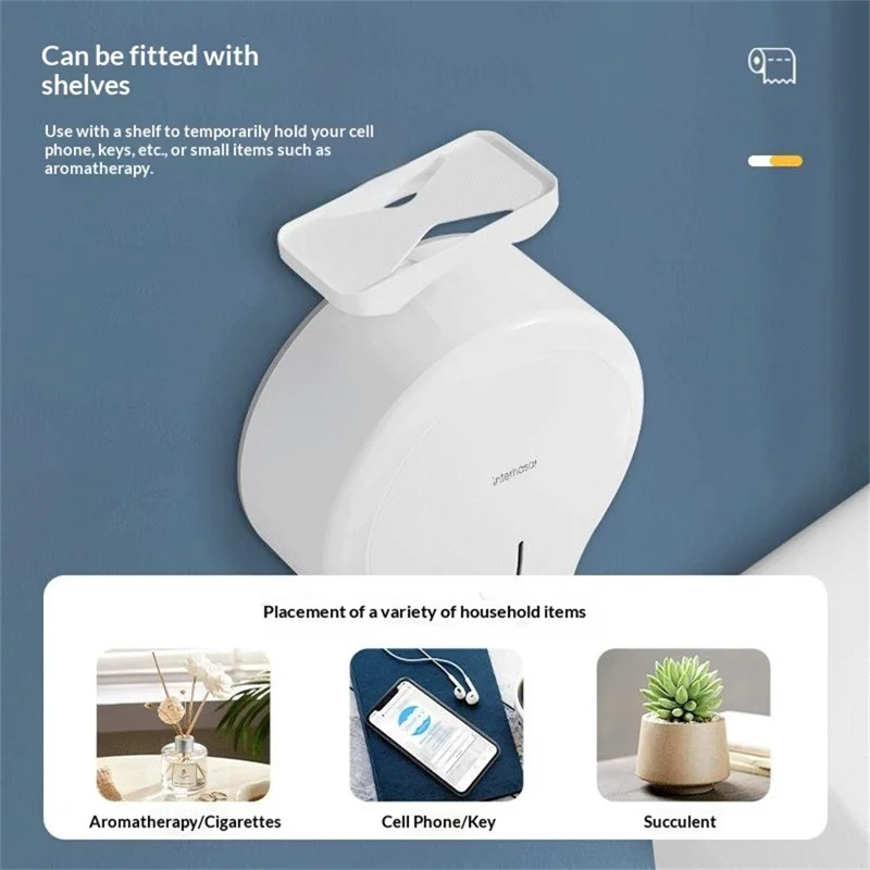 INTERHASA! E1008 Portarrollos de Pared Impermeable sin Perforación, Soporte para Rollo Jumbo - Dorado