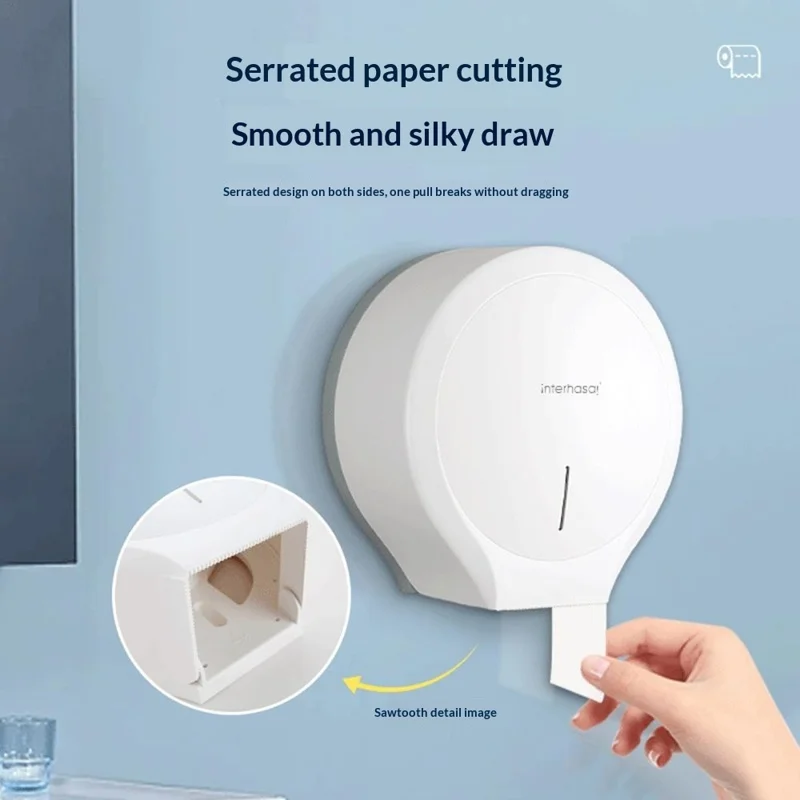 INTERHASA! E1008 Portarrollos de Pared Impermeable sin Perforación, Soporte para Rollo Jumbo - Dorado