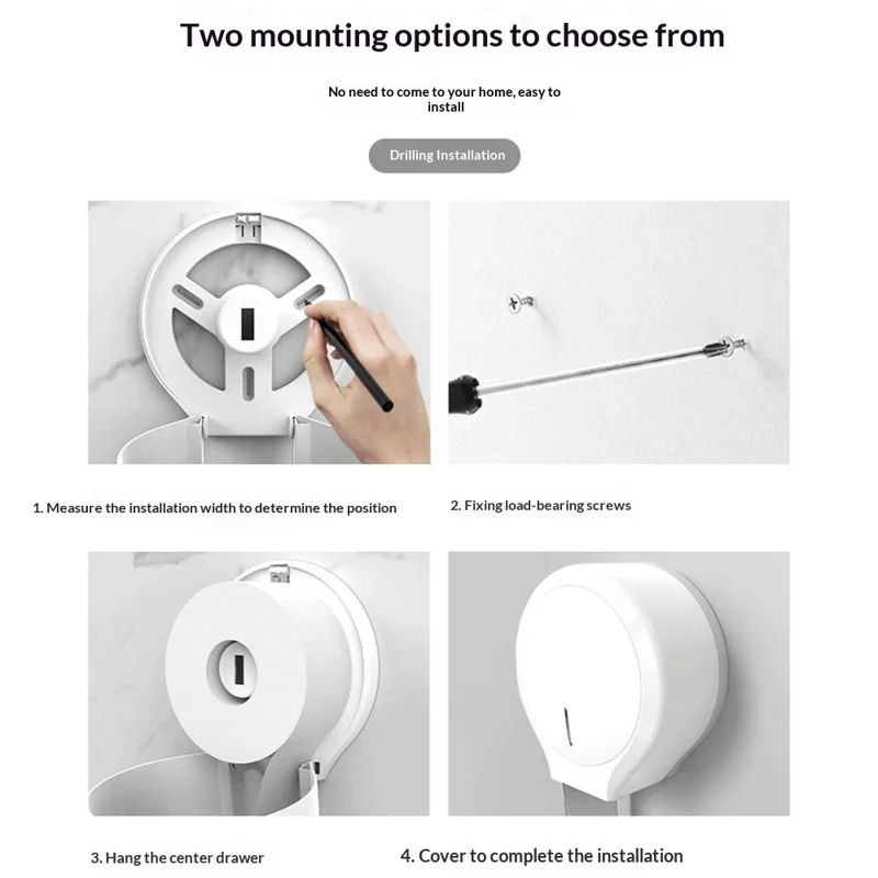 INTERHASA! E1008 Portarrollos de Pared Impermeable sin Perforación, Soporte para Rollo Jumbo - Dorado