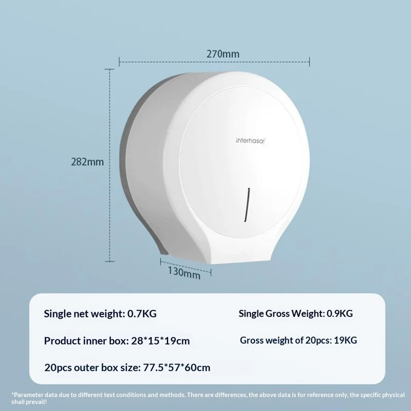 INTERHASA! E1008 Portarrollos de Pared Impermeable sin Perforación, Soporte para Rollo Jumbo - Dorado