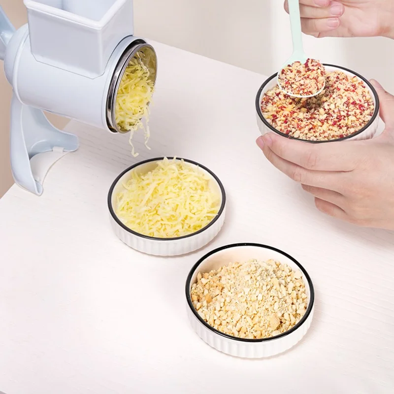 Rallador de Mano Manual Multifuncional, Picador de Carne, Triturador de Nueces, Rallador de Queso, Cuchilla Individual (Certificado FDA) - Blanco