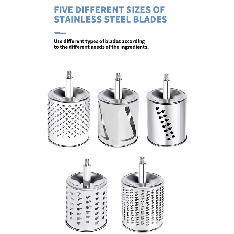 Molinillo Manual con Manivela, Trituradora de Alimentos Multifuncional, Picadora de Carne, Trituradora de Nueces con 5 Cuchillas, Tipo Ventosa (Certificada por la FDA) - Blanco