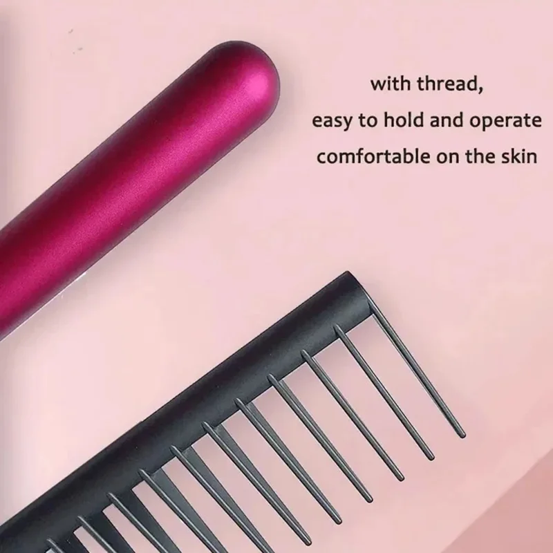 2PCS  /  Set Air Cushion Hair Brush Scalp Massage Comb Detangling Anti Static with Wide Tooth Comb - Rose