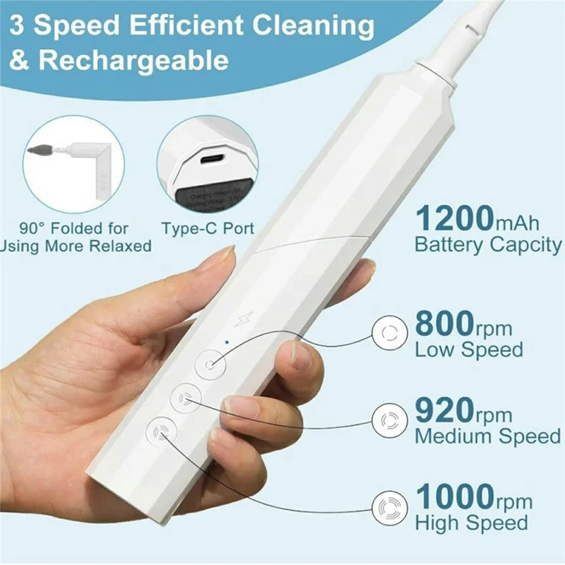 Electric Baby Feeding Bottle Brush Cleaning Kit Multi Function Baby Bottle Cleaner with Drying Rack - White