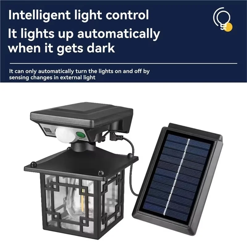 Applique murale solaire extérieure séparée, luminaire étanche orientable avec capteur de mouvement, éclairage de rue, lampe de cour - JD-1579A