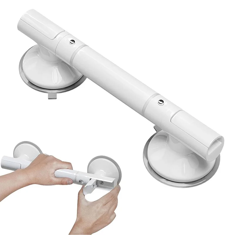 35CM Suction Cup Armrest Bathroom Safety Grab Bar For Elderly Toilet Anti Slip Handle - White