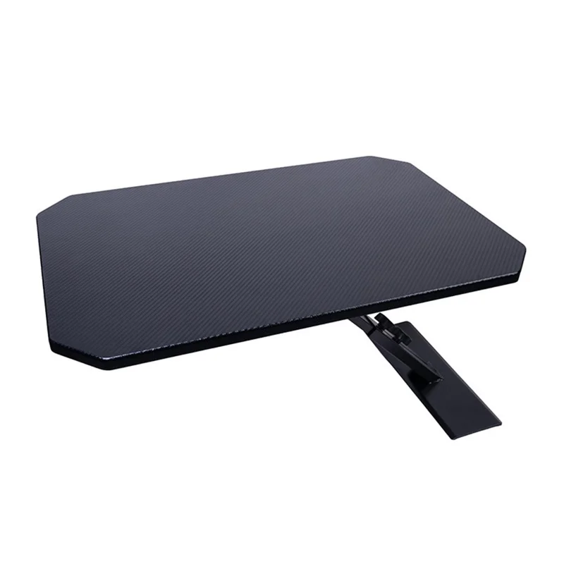 Tablette de Coffre de Voiture Portable Pliable Bureau de Camping Texture Fibre de Carbone Table Réglable à 180 Degrés - Noir