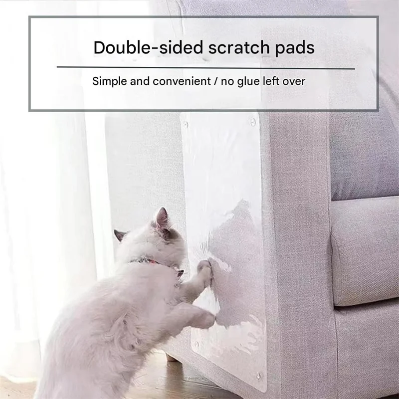 4 Stück Kratzschutz für Möbel mit 16 Nägeln, Schutzfolie für Sofa und Stühle – Transparent