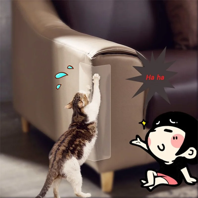 4 Stück Kratzschutz für Möbel mit 16 Nägeln, Schutzfolie für Sofa und Stühle – Transparent