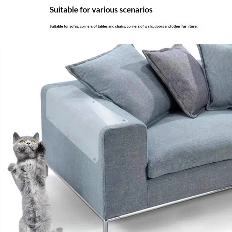 4 Stück Kratzschutz für Möbel mit 16 Nägeln, Schutzfolie für Sofa und Stühle – Transparent