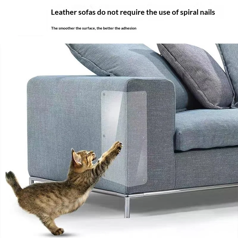 4 Stück Kratzschutz für Möbel mit 16 Nägeln, Schutzfolie für Sofa und Stühle – Transparent