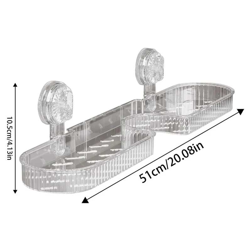Portachampú Estante de Baño con Ventosa Montado en Pared Estante para Ducha sobre Grifo Soporte para Lavabo - Transparente