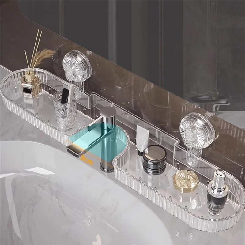 Portachampú Estante de Baño con Ventosa Montado en Pared Estante para Ducha sobre Grifo Soporte para Lavabo - Transparente