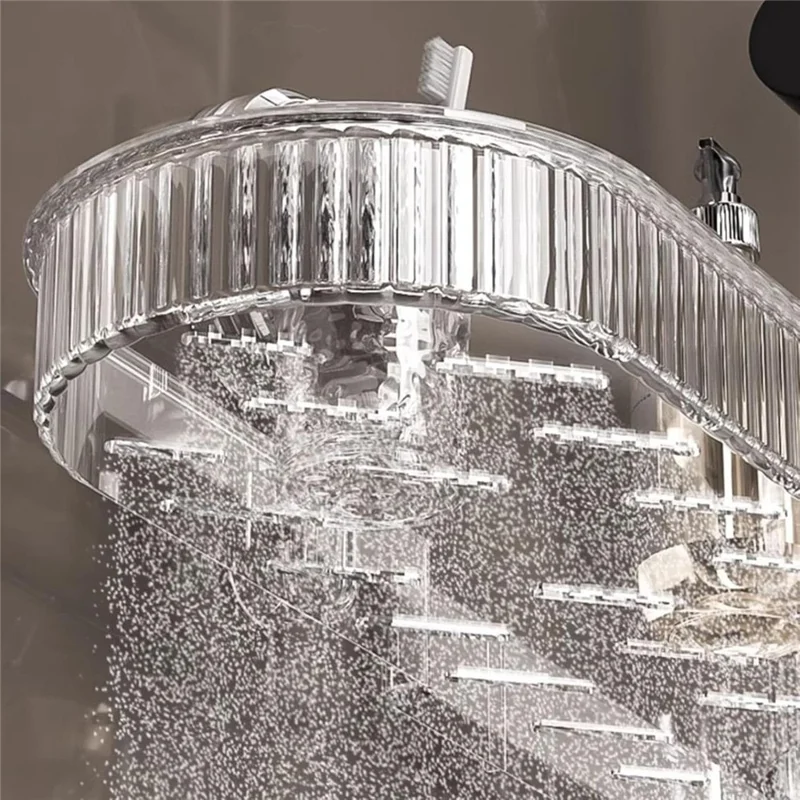 Portachampú Estante de Baño con Ventosa Montado en Pared Estante para Ducha sobre Grifo Soporte para Lavabo - Transparente