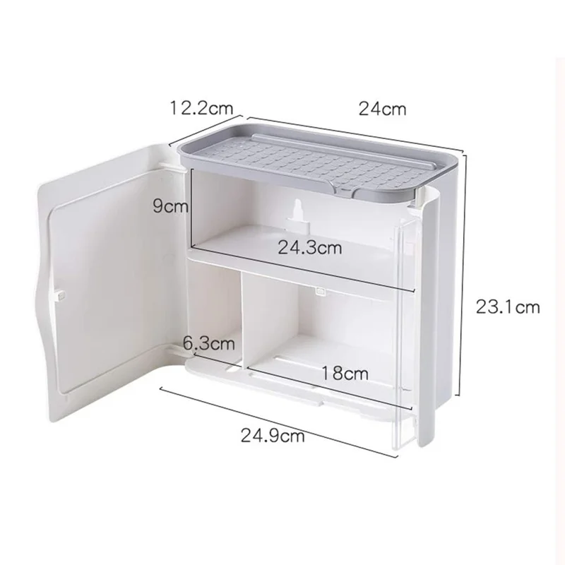 Soporte de Papel Higiénico Montado en Pared sin Perforación, Dispensador de Papel, Organizador de Almacenamiento para Baño - Blanco